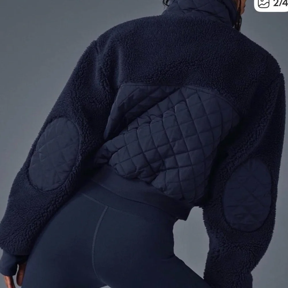 ALO Yoga Women's Dark Navy Teddy Jacket - Picture 3 of 6